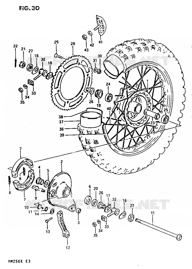 REAR WHEEL Suzuki MOTO 250 RM 1981  RM250X