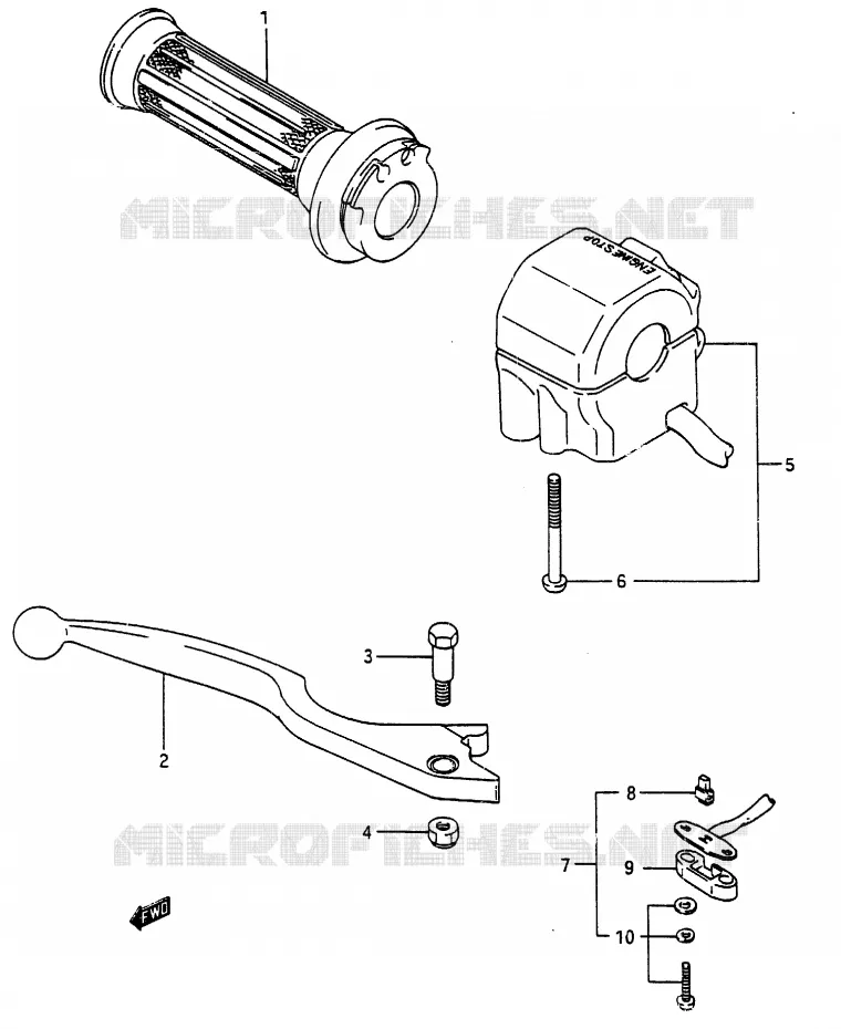 RIGHT SWITCH - HANDGRIP (MODEL H) Suzuki MOTO 250 RG 1987  RG250FH(G/H)