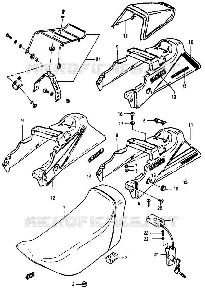 SEAT (MODEL D/E/F) Suzuki MOTO 50 RG 1985  RG50F(D/E/F/1/G/J/K)