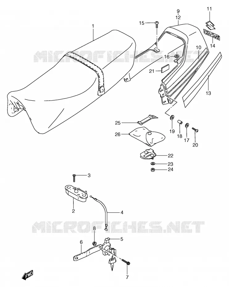 SEAT (MODEL F/H) Suzuki MOTO 80 RG 1987  RG80CH(E4)