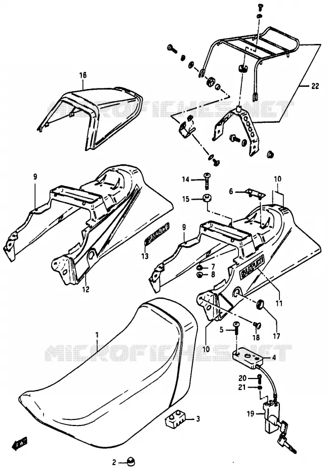 SEAT (MODEL G/G1) Suzuki MOTO 50 RG 1983  RG50WD(D/E/F/1/G/J/K)