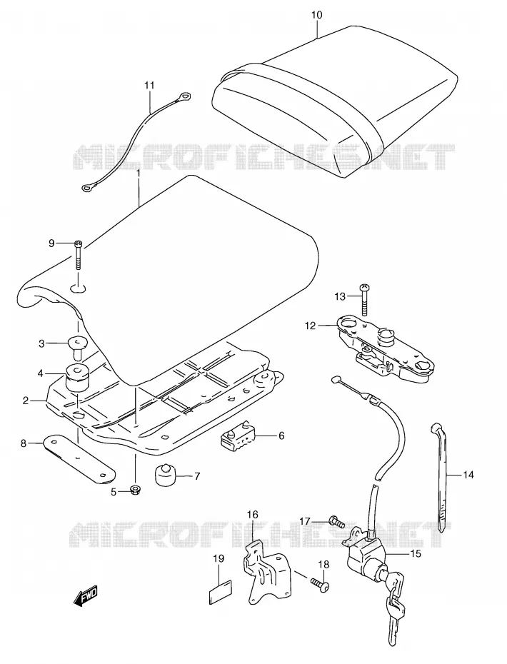 SEAT (MODEL R/T) Suzuki MOTO 250 RG 1994  RGV250R(E24)