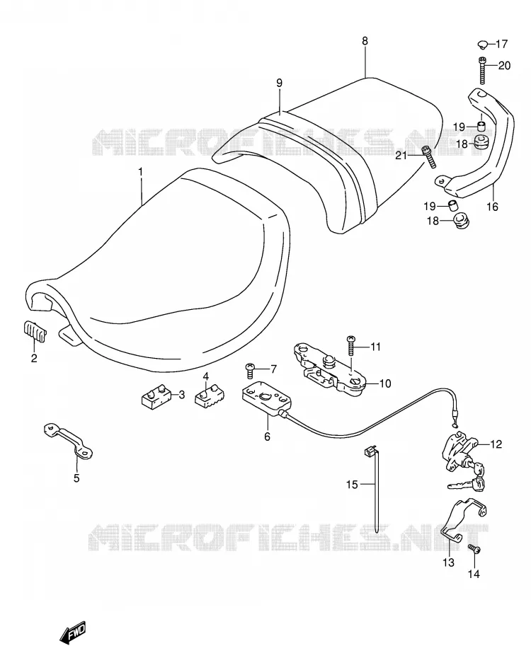 SEAT (MODEL S/T/V) Suzuki MOTO 600 RF 1997  RF600RUV(E2)