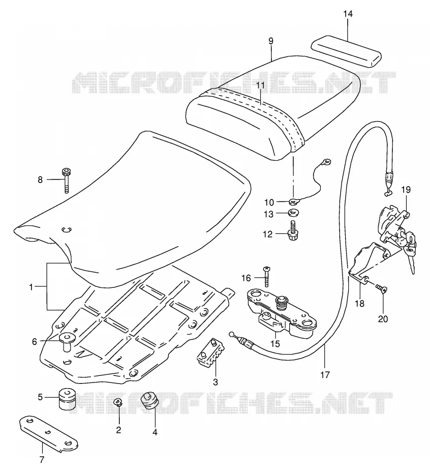 SEAT (SEE NOTE) Suzuki MOTO 125 RG 1992  RG125FUN(E18)