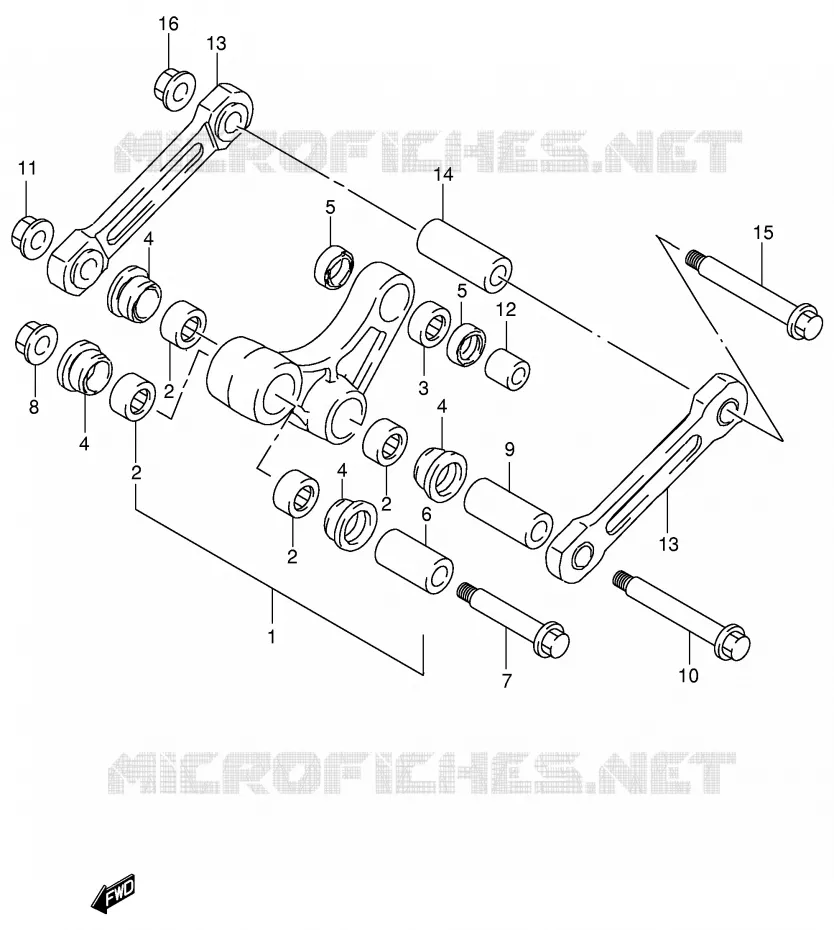 SHOCK ABSORBER LINKAGE (MODEL W/X) Suzuki MOTO 125 RM 1998  RM125W(E2)