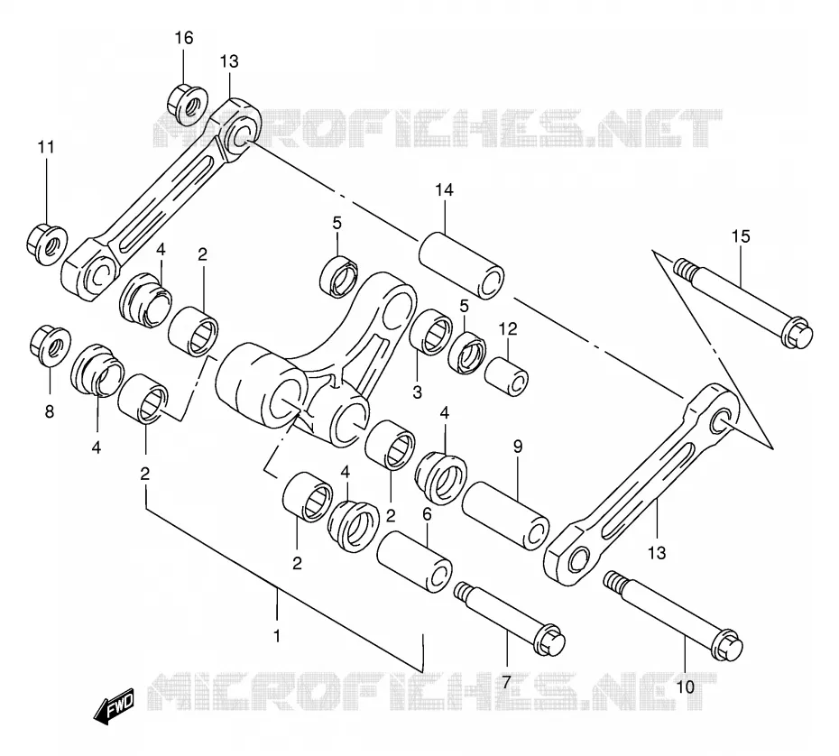 SHOCK ABSORBER LINKAGE (MODEL W/X) Suzuki MOTO 250 RM 1996  RM250T(E3/E28)