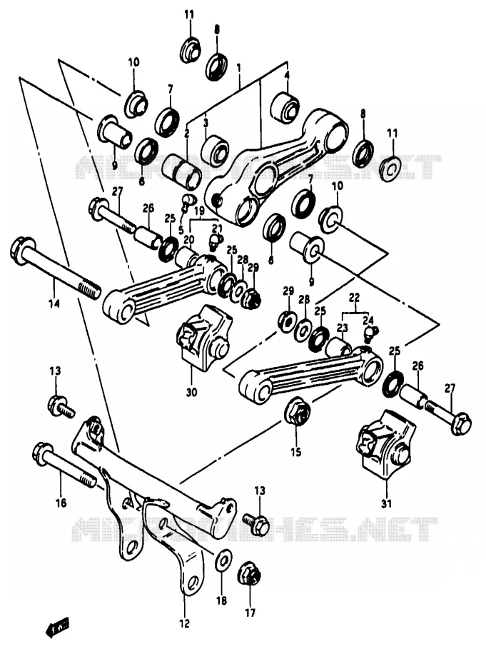 SHOCK ABSORBER LINKAGE Suzuki MOTO 50 RG 1985  RG50F(D/E/F/1/G/J/K)