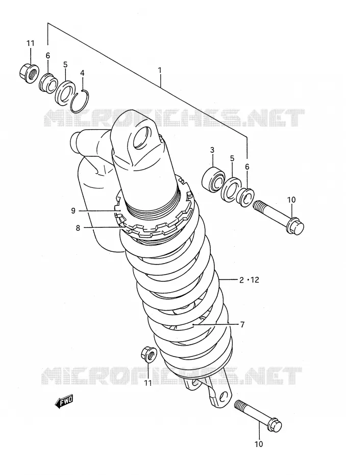 SHOCK ABSORBER (MODEL K) Suzuki MOTO 250 RM 1991  RM250M(E28)