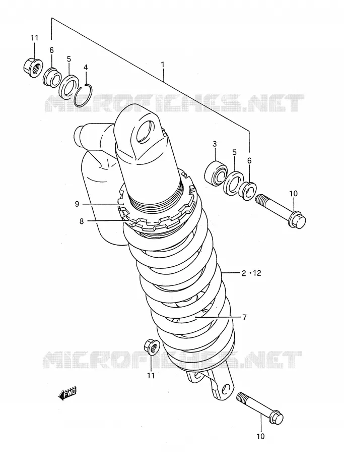 SHOCK ABSORBER (MODEL L) Suzuki MOTO 250 RM 1992  RM250N(E28)