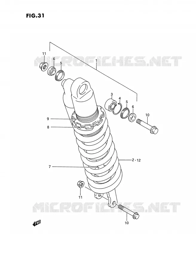 SHOCK ABSORBER (MODEL N) Suzuki MOTO 125 RM 1994  RM125R(E2)