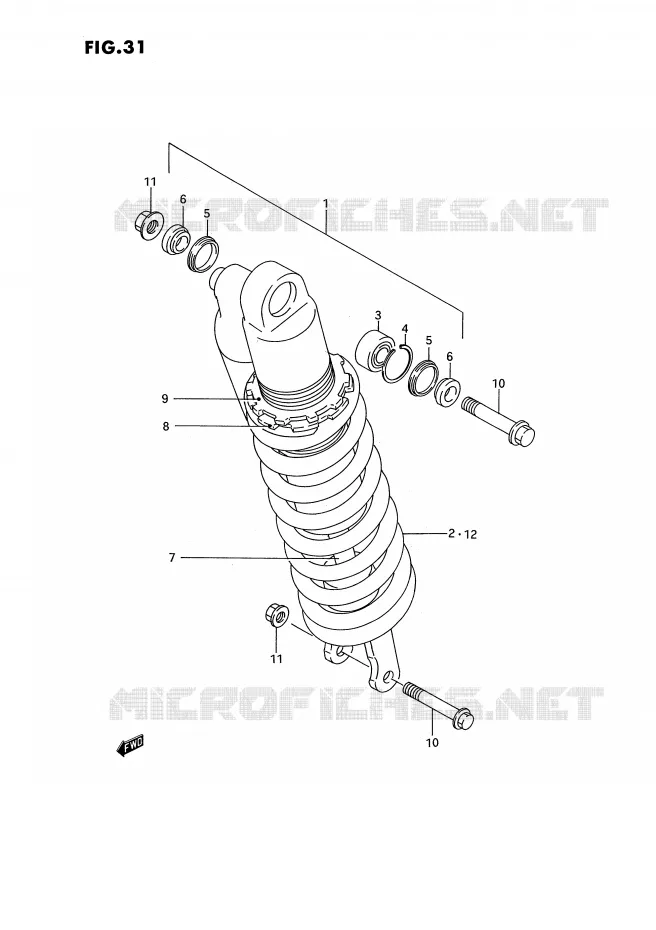 SHOCK ABSORBER (MODEL N) Suzuki MOTO 125 RM 1994  RM125R(E3)