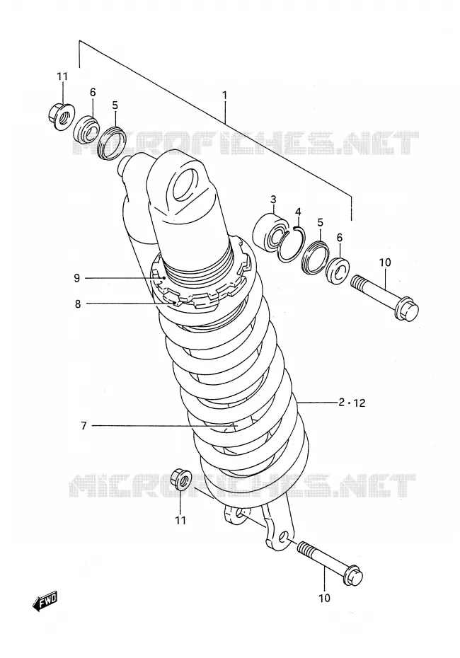 SHOCK ABSORBER (MODEL N) Suzuki MOTO 250 RM 1990  RM250L(E28)