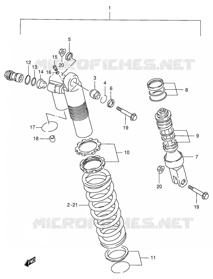 SHOCK ABSORBER (MODEL T) Suzuki MOTO 125 RM 1998  RM125W(E2)