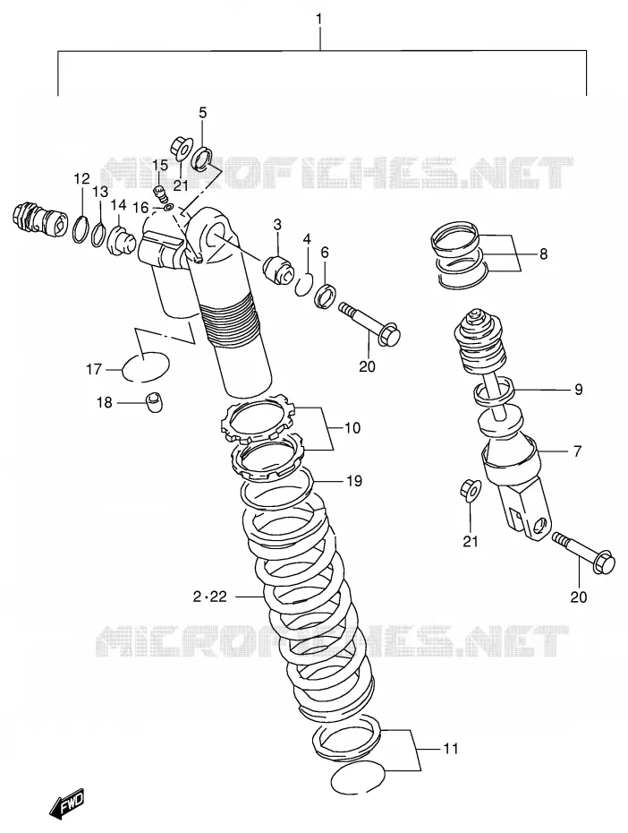SHOCK ABSORBER (MODEL V) Suzuki MOTO 125 RM 1998  RM125W(E2)