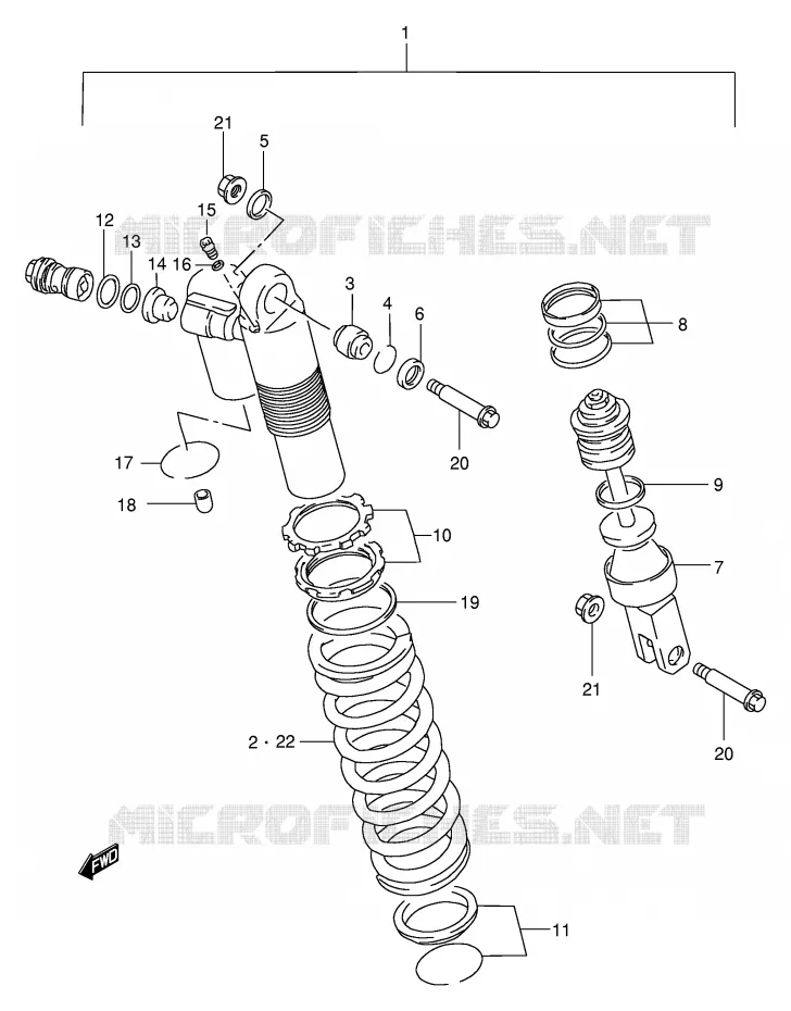 SHOCK ABSORBER (MODEL V) Suzuki MOTO 250 RM 1996  RM250T(E3/E28)
