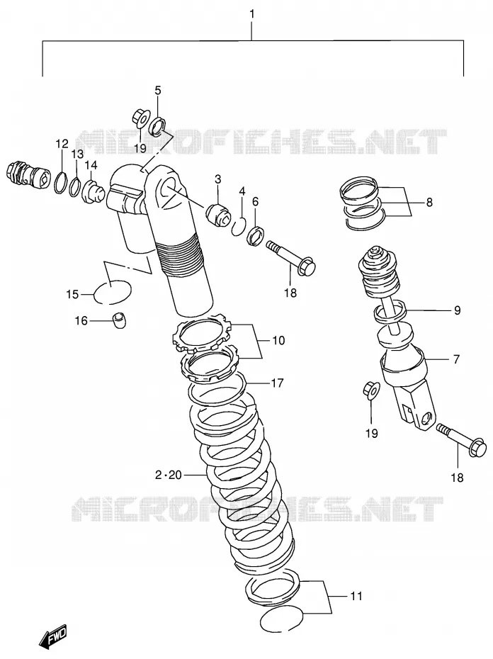 SHOCK ABSORBER (MODEL W) Suzuki MOTO 125 RM 1998  RM125W(E2)