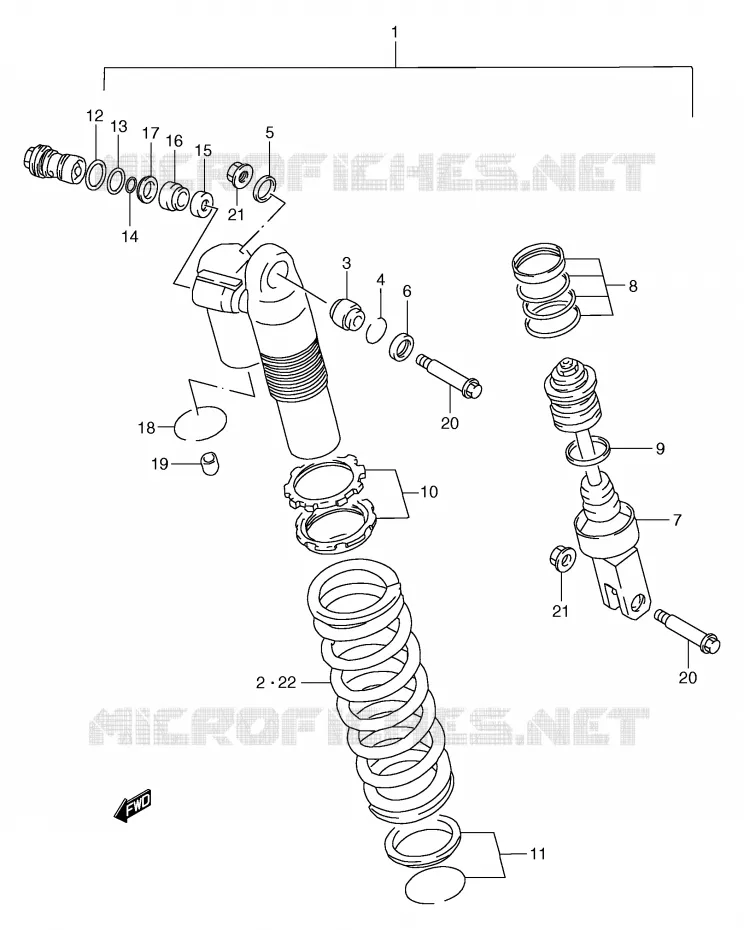 SHOCK ABSORBER (MODEL Y) Suzuki MOTO 250 RM 1996  RM250T(E3/E28)