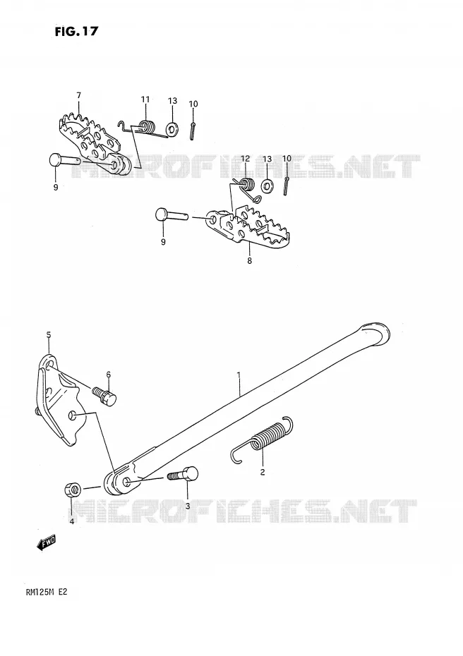 STAND - FOOTREST Suzuki MOTO 125 RM 1991  RM125 M (E02,E04,E24)