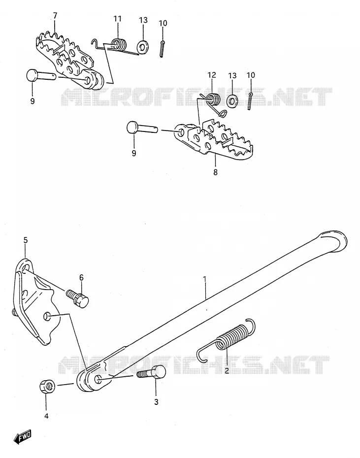 STAND - FOOTREST Suzuki MOTO 125 RM 1991  RM125 M (E03,E28,E33)