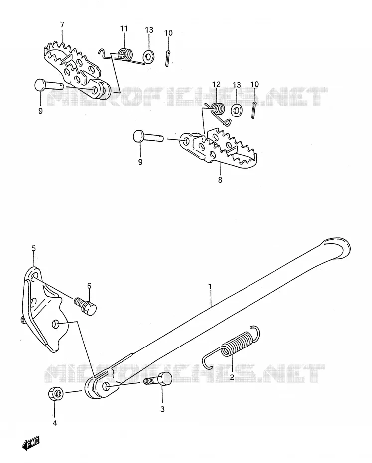STAND - FOOTREST Suzuki MOTO 250 RM 1990  RM250L(E28)