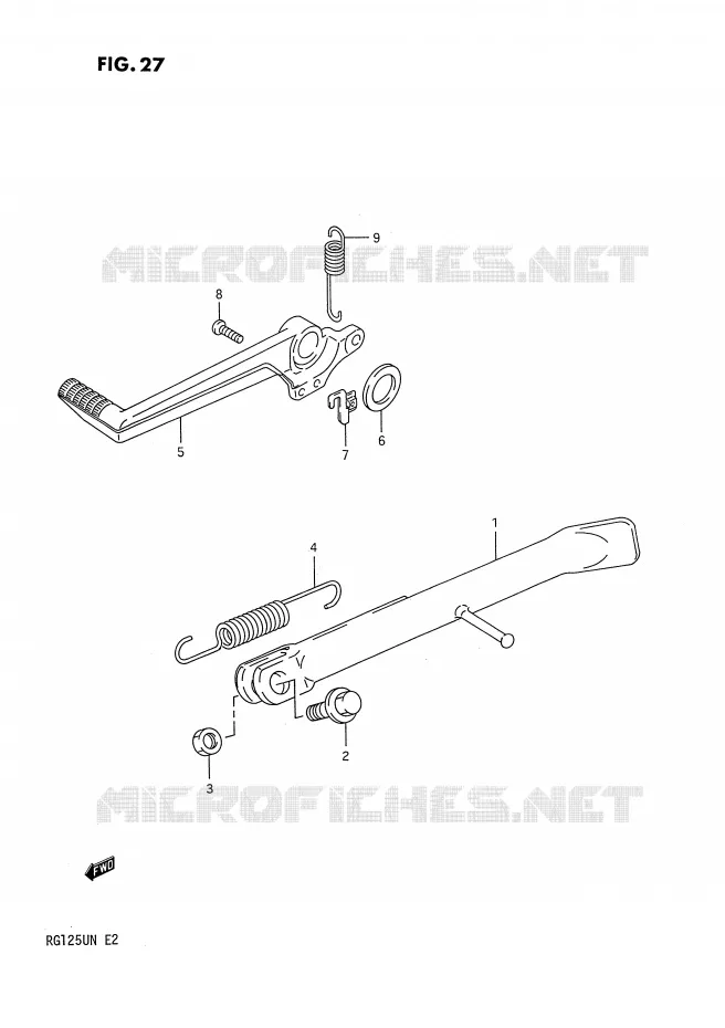 STAND - REAR BRAKE Suzuki MOTO 125 RG 1992  RG125UN(E2)