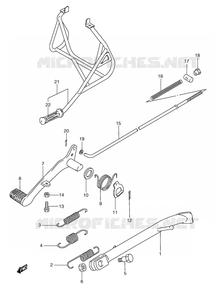 STAND - REAR BRAKE Suzuki MOTO 80 RG 1987  RG80CH(E4)