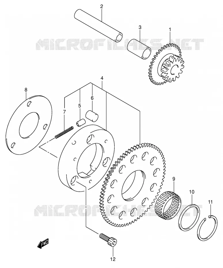 STARTER MOTOR CLUTCH Suzuki SCOOTER 125 UE 2001  UE125CTK1(P2)