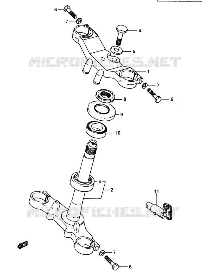 STEERING COLUMN Suzuki MOTO 250 RG 1987  RG250CH(G/H)