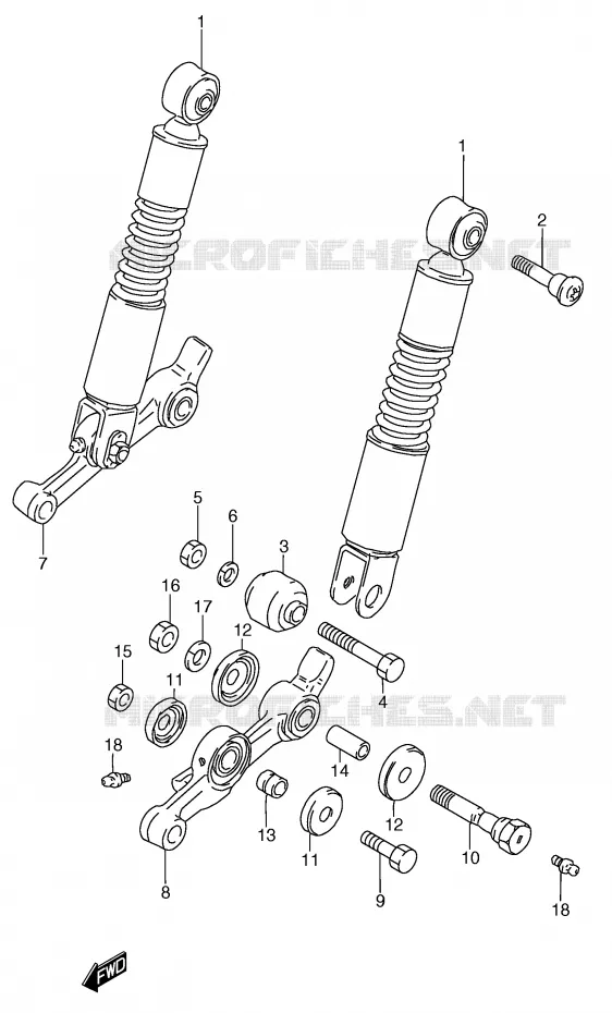 SUSPENSION ARM (MODEL T) Suzuki SCOOTER 50 Autres-modeles 1996  RC50T(E1)