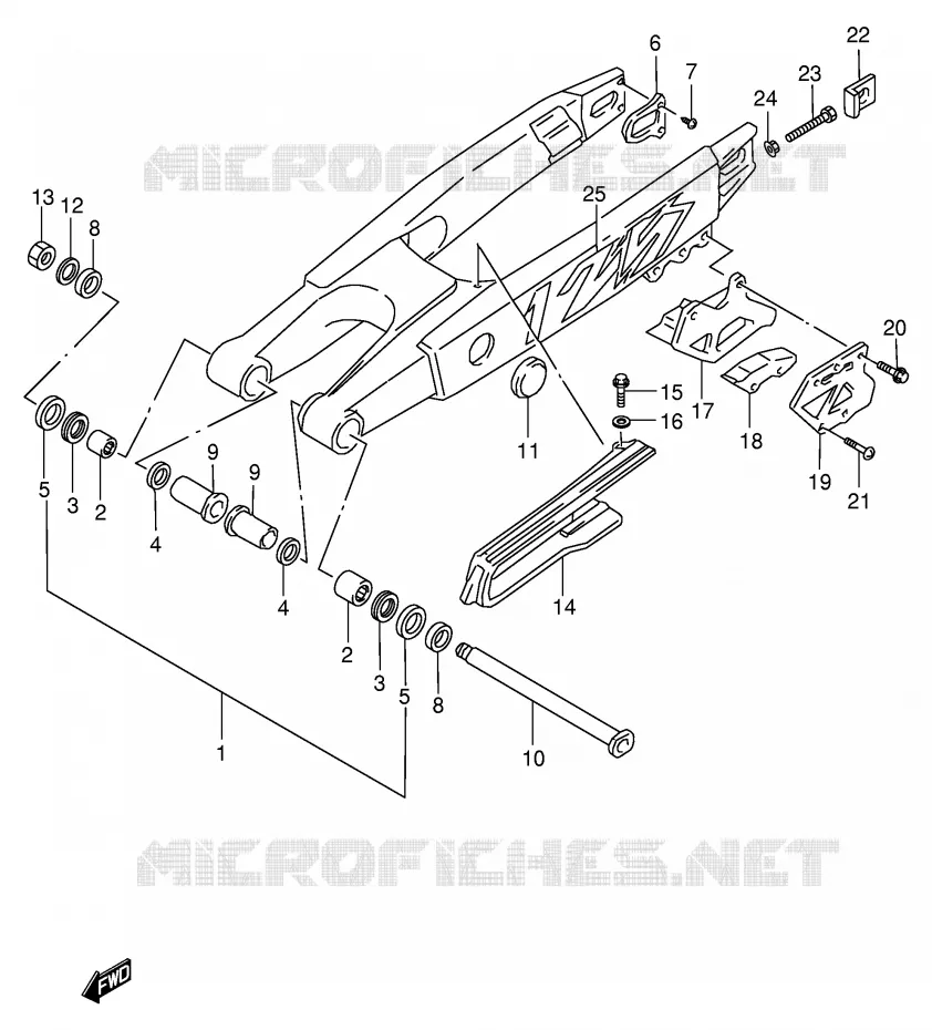 SWINGARM (MODEL T) Suzuki MOTO 125 RM 1997  RM125V(E2)