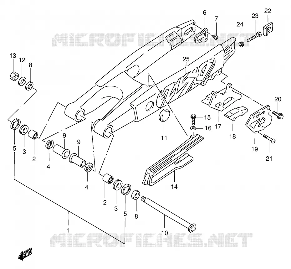 SWINGARM (MODEL T) Suzuki MOTO 250 RM 1997  RM250V(E3/E28)