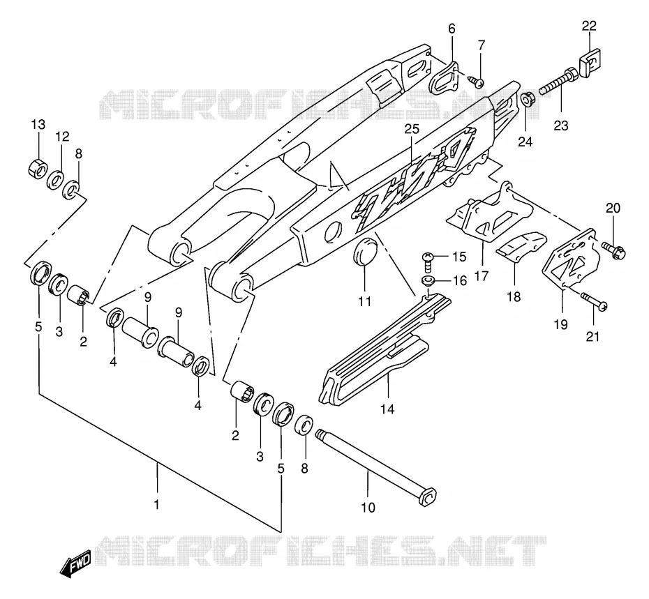 SWINGARM (MODEL V) Suzuki MOTO 250 RM 1998  RM250W(E3/E28)