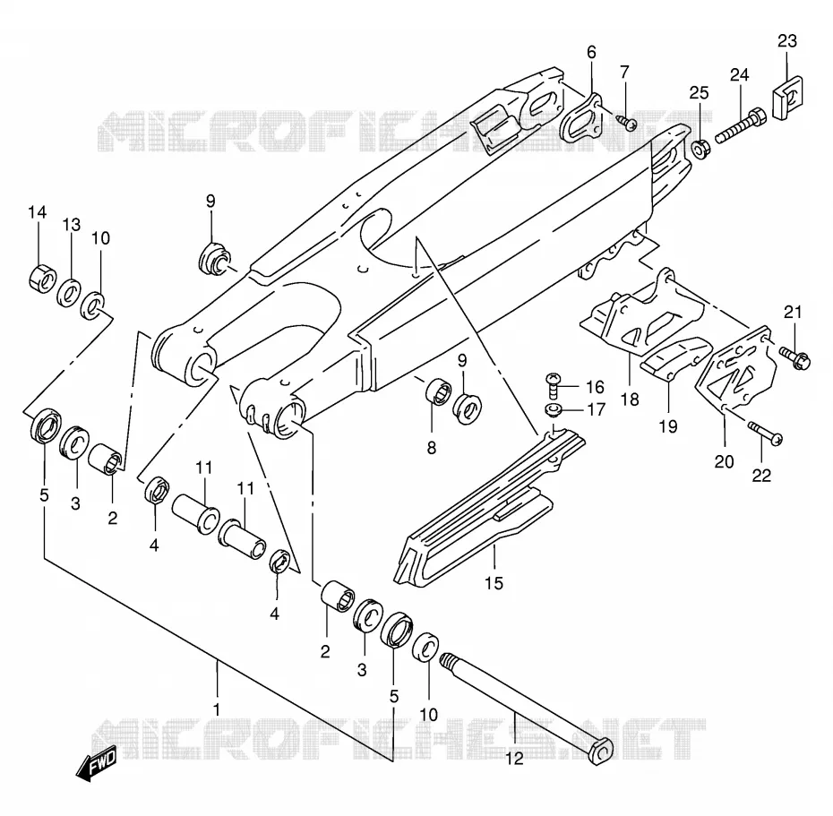 SWINGARM (MODEL W) Suzuki MOTO 250 RM 1999  RM250X(E3/E28)