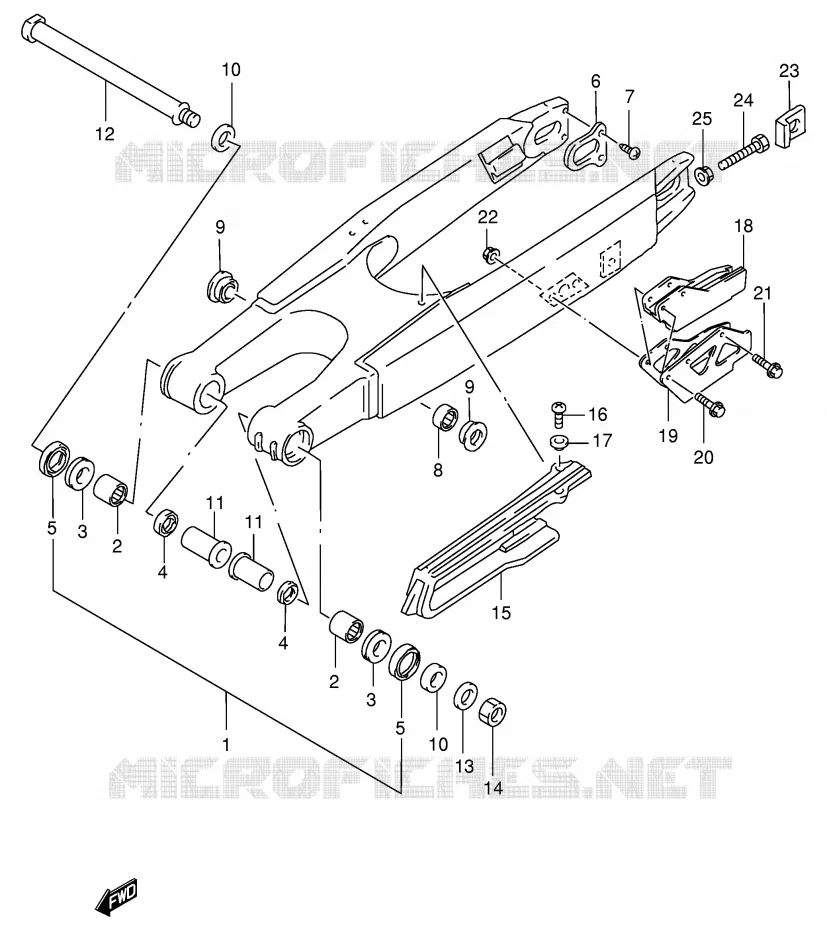 SWINGARM (MODEL X) Suzuki MOTO 125 RM 1998  RM125W(E2)