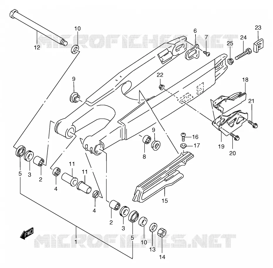 SWINGARM (MODEL X) Suzuki MOTO 250 RM 1997  RM250V(E3/E28)