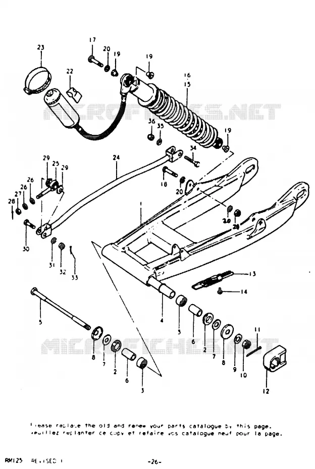 SWINGARM (RM125N) Suzuki MOTO 125 RM 1979  RM125N