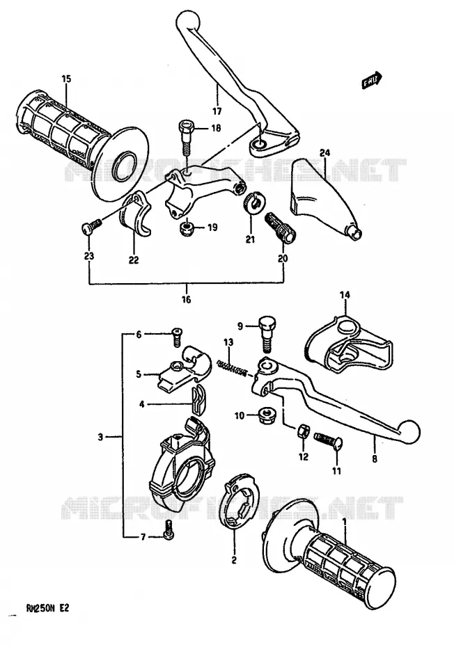 SWITCHES (MODEL K/L/M) Suzuki MOTO 250 RM 1989  RM250K(K/L/M/N)