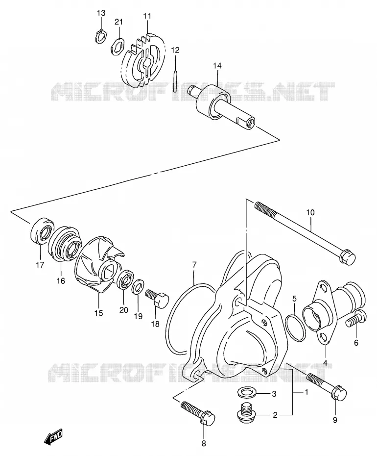 WATER PUMP Suzuki MOTO 125 RG 1992  RG125FN(E18)