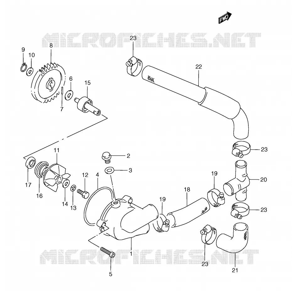 WATER PUMP Suzuki MOTO 250 RG 1994  RGV250R(E24)