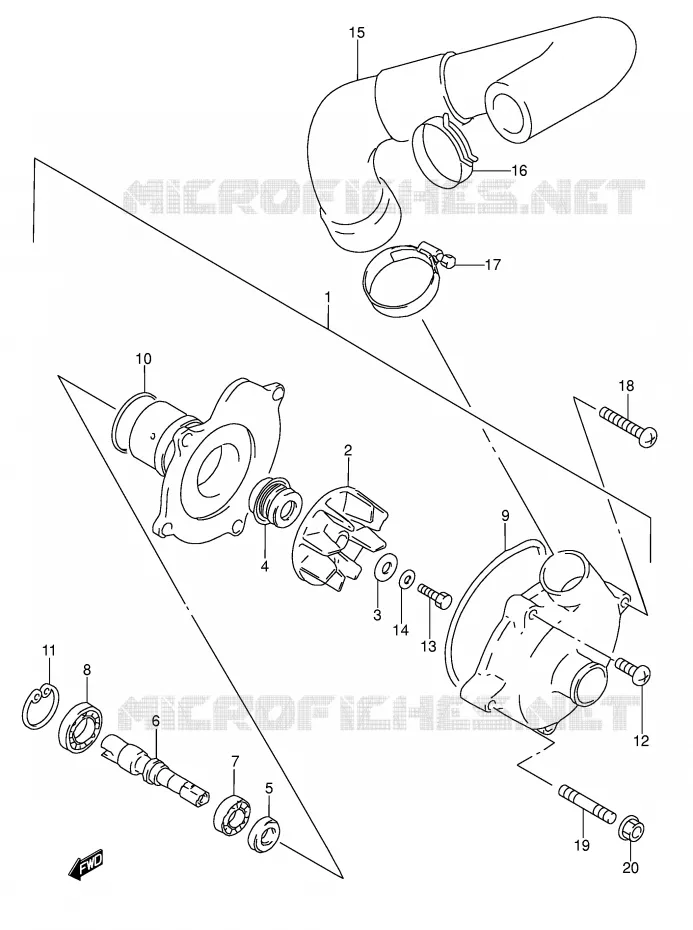 WATER PUMP Suzuki MOTO 600 RF 1994  RF600RUR(E2)