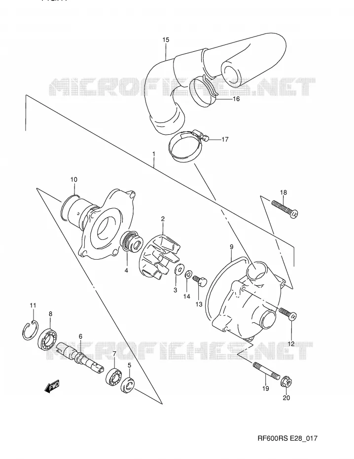 WATER PUMP Suzuki MOTO 600 RF 1995  RF600RS(E28)