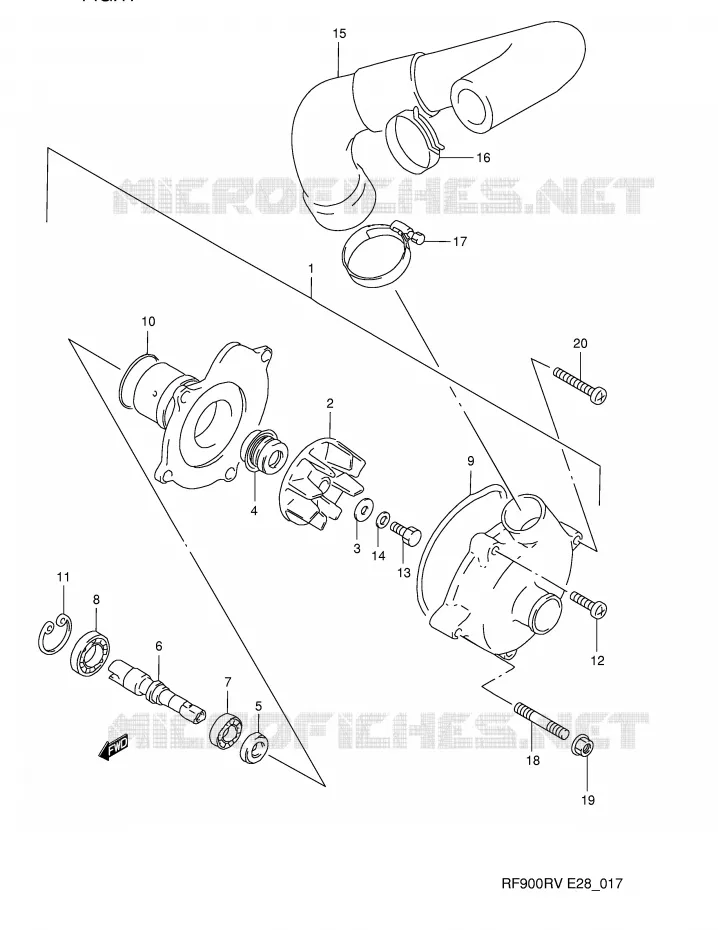 WATER PUMP Suzuki MOTO 900 RF 1996  RF900RT(E28)