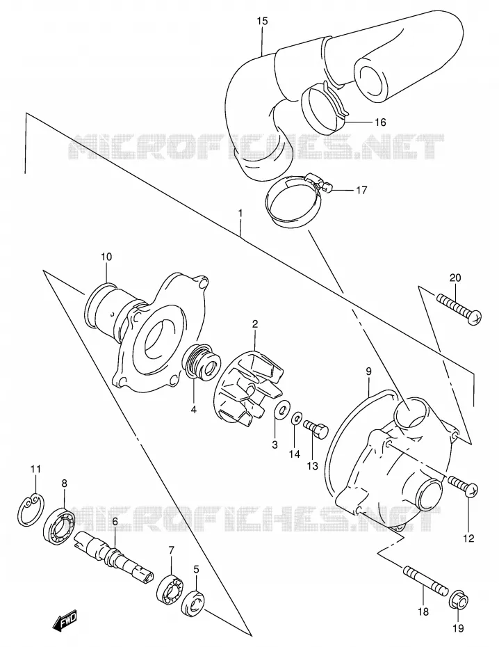 WATER PUMP Suzuki MOTO 900 RF 1997  RF900RV(E2)