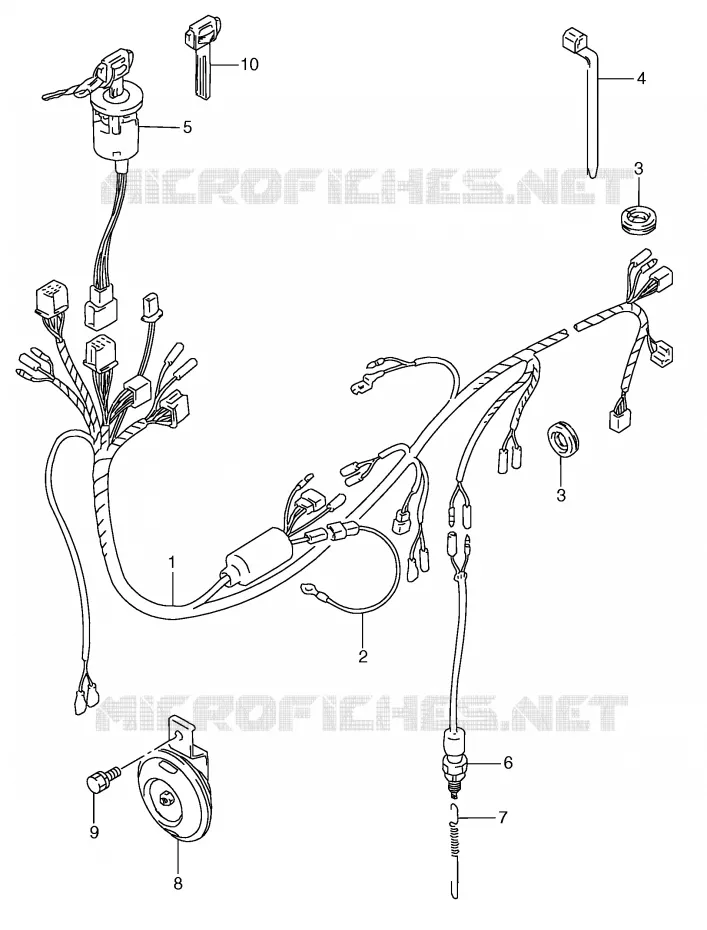 WIRING HARNESS (MODEL M) Suzuki SCOOTER 50 Autres-modeles 1991  RC50M(E1)