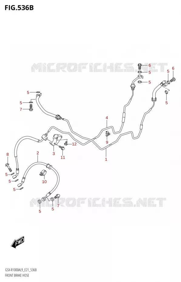 FRONT BRAKE HOSET (GSX-R1000RA,GSX-R1000RZA) Suzuki MOTO 1000 GSX-R 2019  GSX-R1000RA L9 / GSX-R1000RZA L9 (E21)