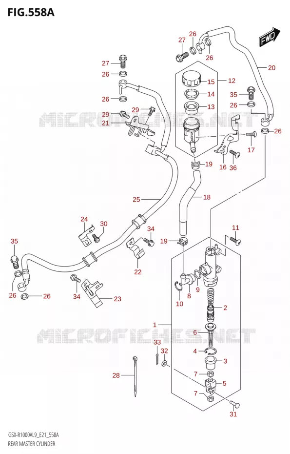 REAR MASTER CYLINDER Suzuki MOTO 1000 GSX-R 2019  GSX-R1000A L9 (E21)