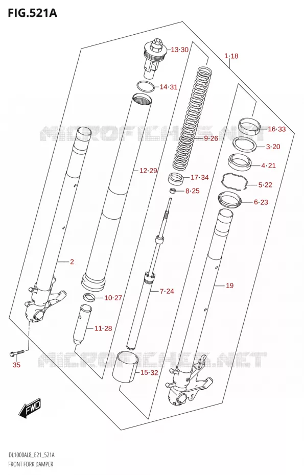 FRONT FORK Suzuki MOTO 1000 V-STROM 2018  DL1000AL8 E21