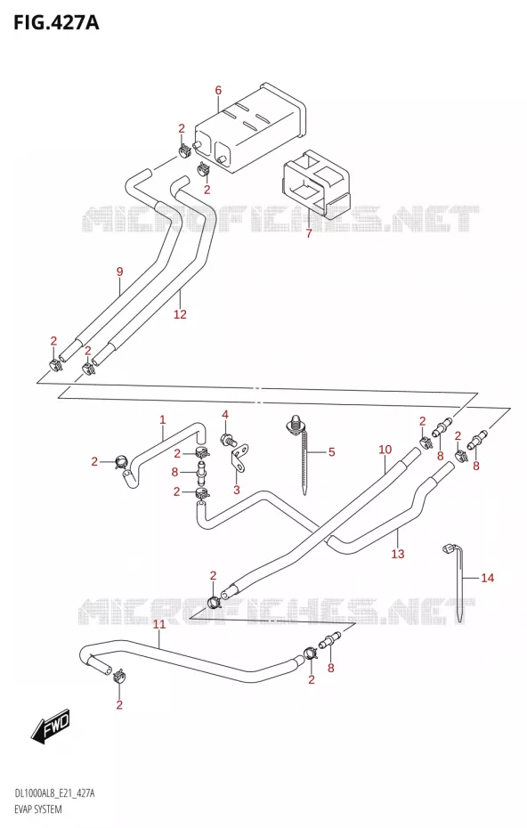 FUEL EVAP SYSTEM Suzuki MOTO 1000 V-STROM 2018  DL1000AL8 E21