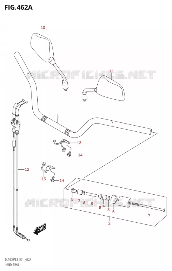 HANDLEBAR (DL1000A:L8:E21) Suzuki MOTO 1000 V-STROM 2018  DL1000AL8 E21