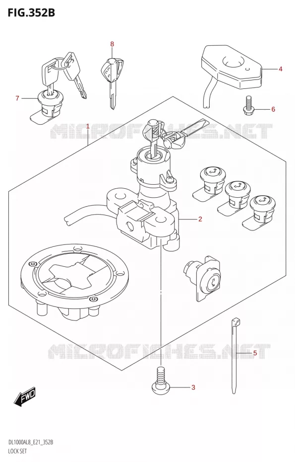 LOCK SET Suzuki MOTO 1000 V-STROM 2018  DL1000AL8 E21